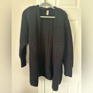 Black chunky cardigan.